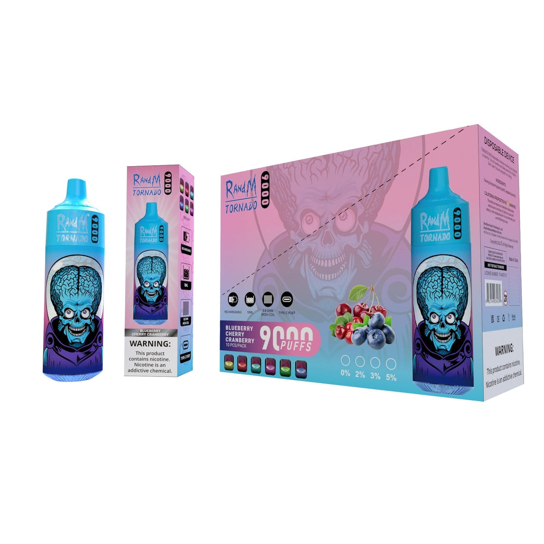 RAndM Tornado 9000 Puffs Disposable Vape (Box of 10)