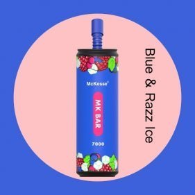 McKesse MK Bar 7000 Disposable Vape - Box of 10 - Blue Razz Ice -Vapeuksupplier